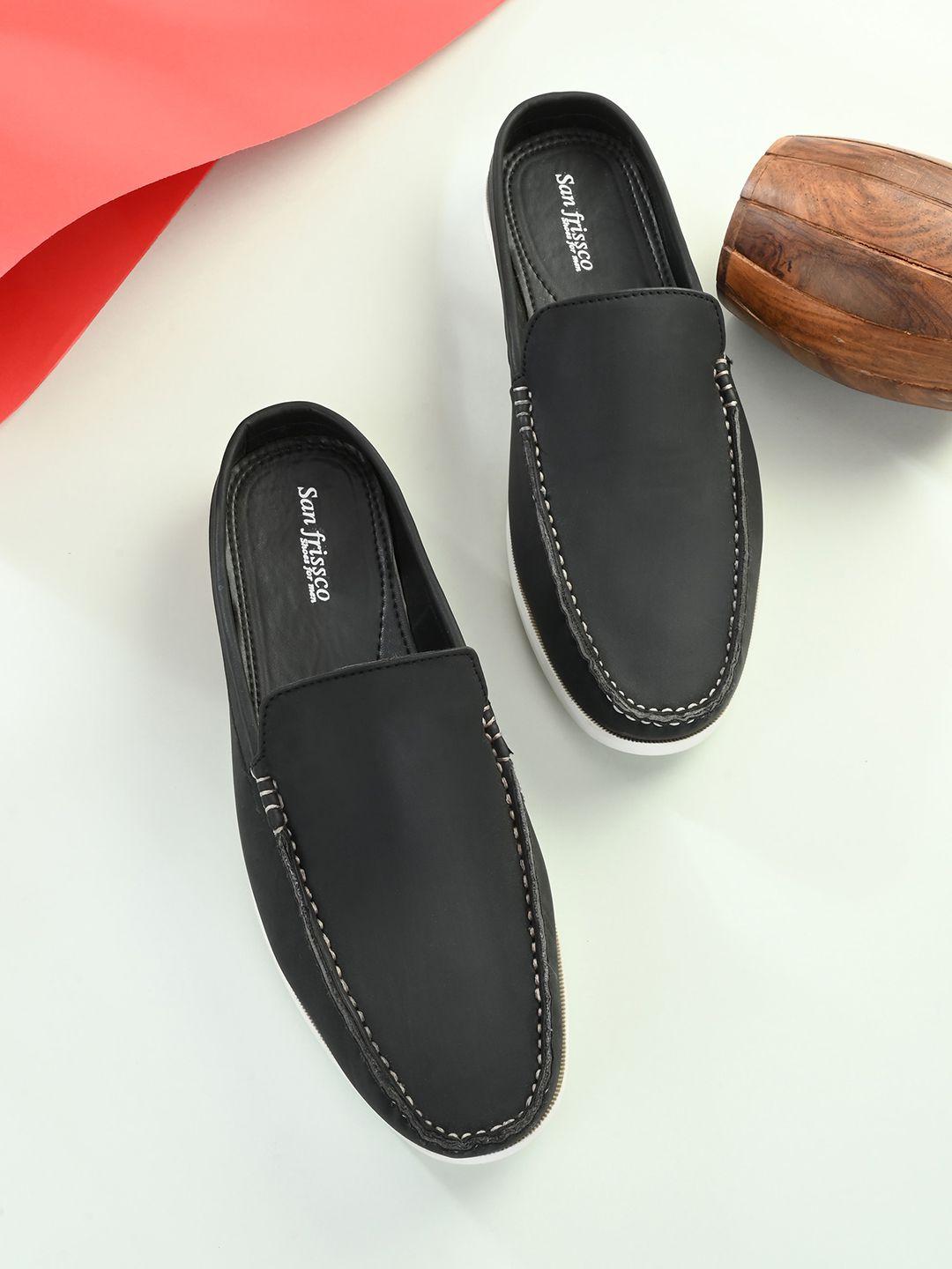 san frissco men black lightweight loafers