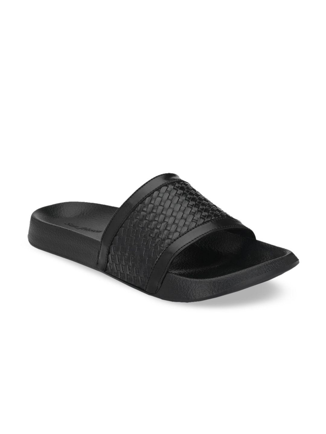 san frissco men black solid sliders