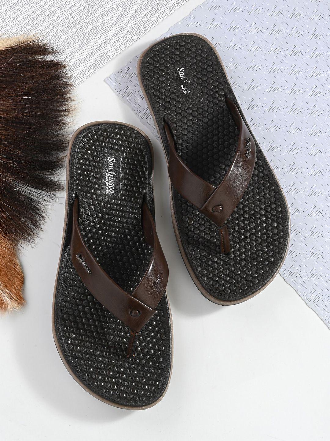 san frissco men brown comfort sandals