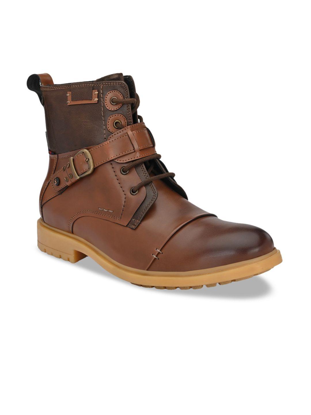 san frissco men brown flat boots casual shoes