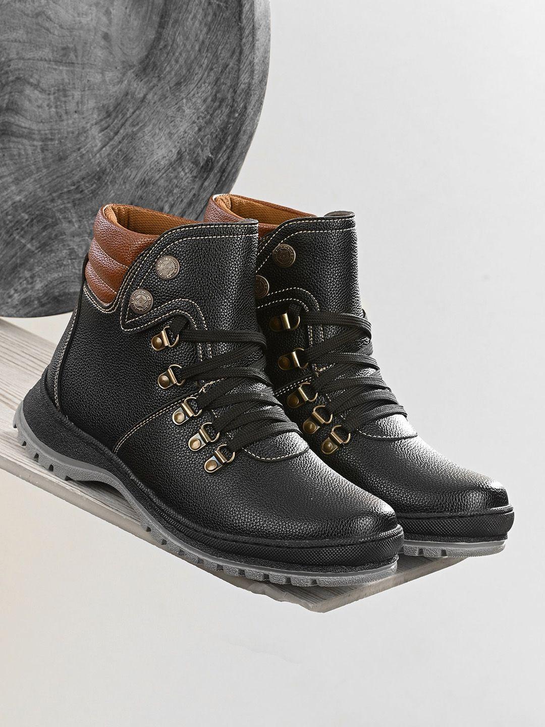 san frissco men mid-top flatform heel comfort-fit regular boots