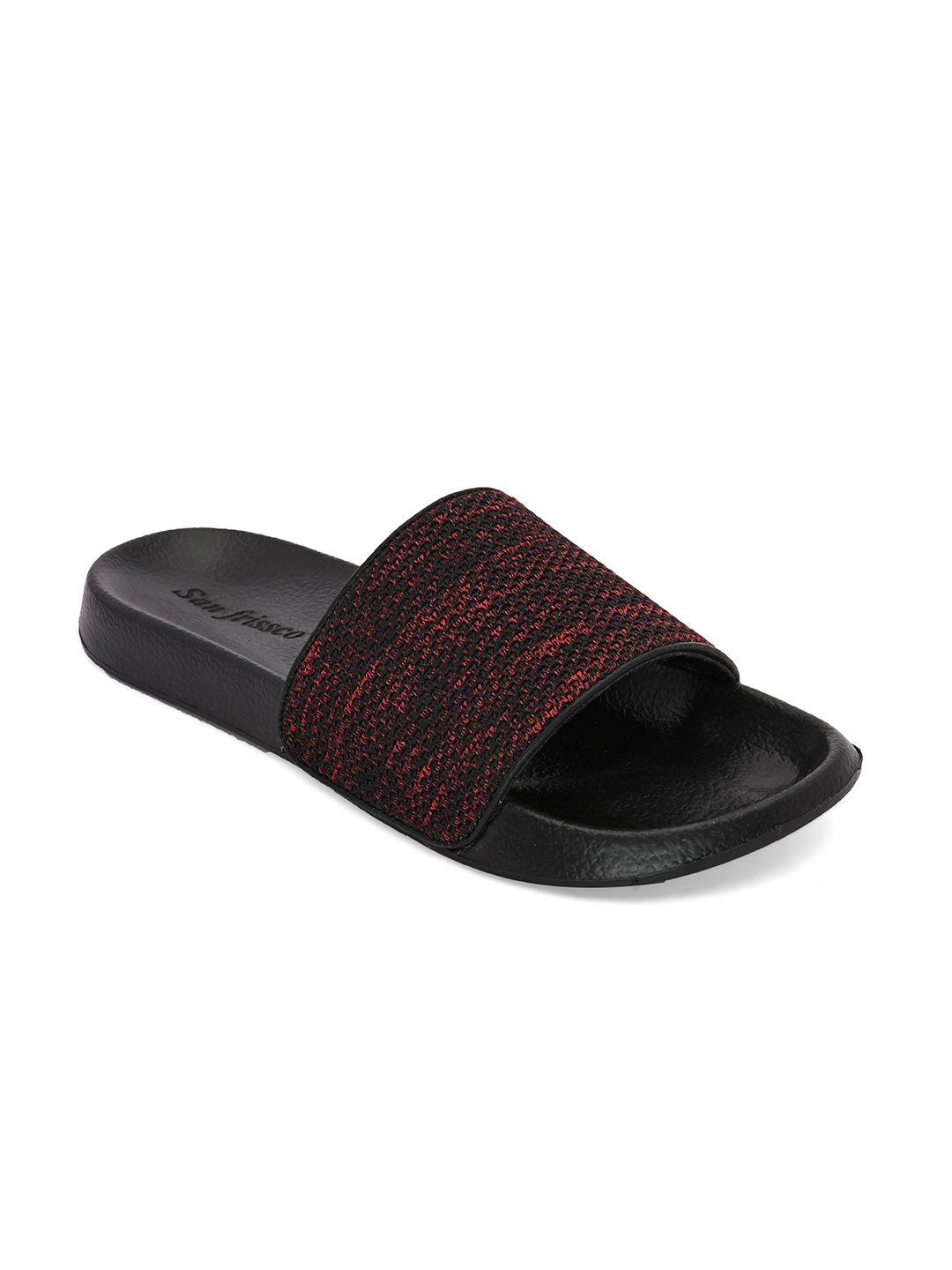 san frissco men red & black self design sliders