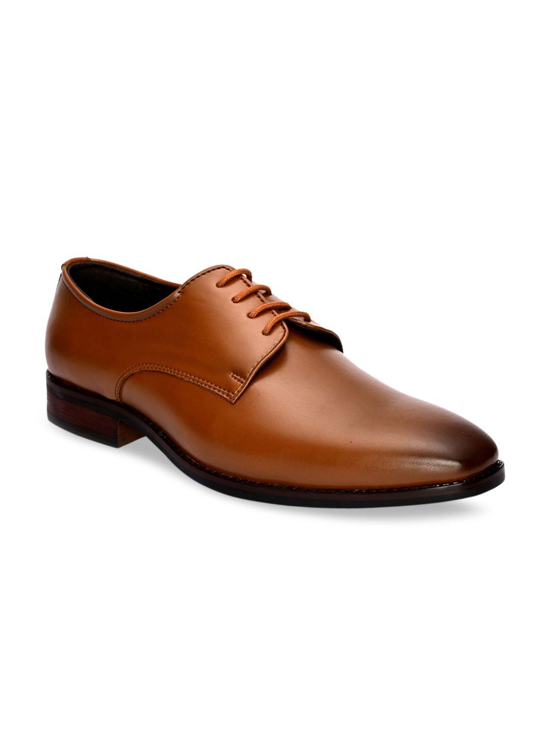 san frissco men tan brown solid formal derbys