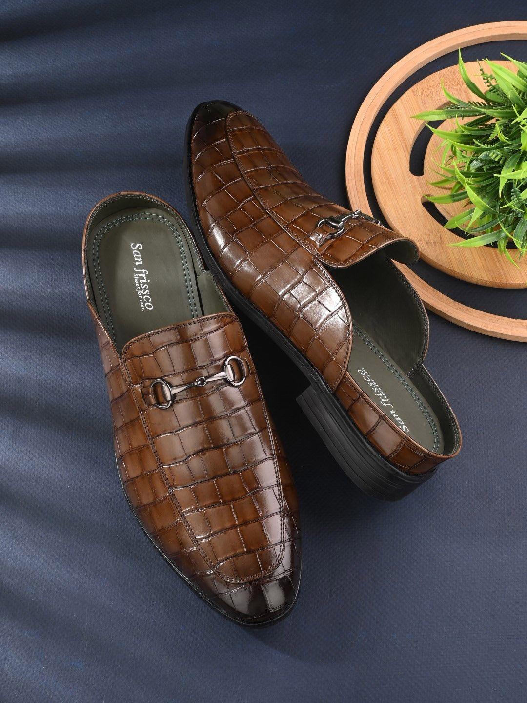 san frissco men textured horsebit mules