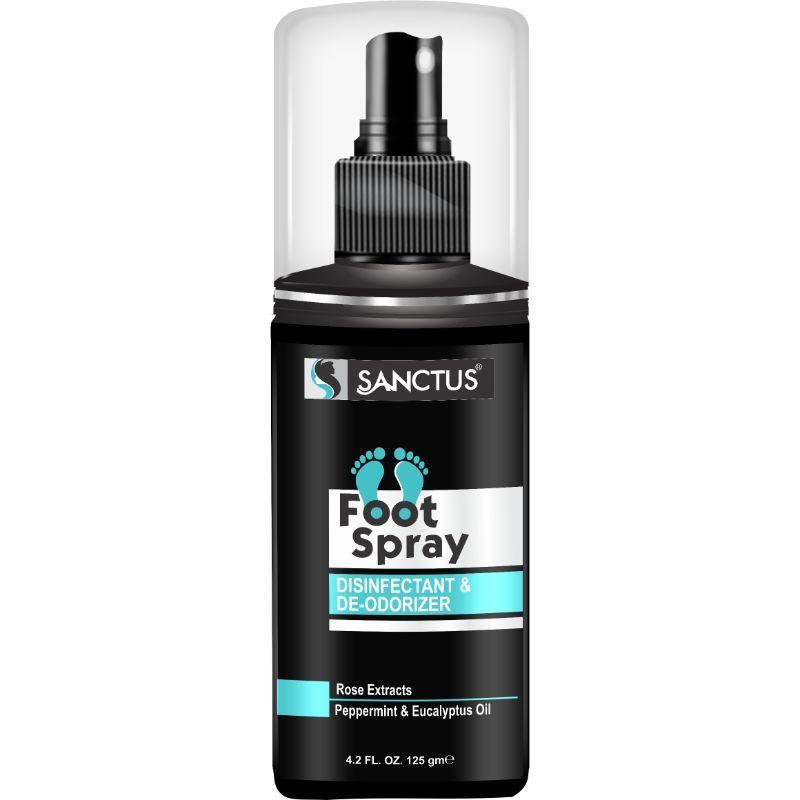 sanctus foot spray - disinfectant & deodorizer - for fresh smelling feet all day