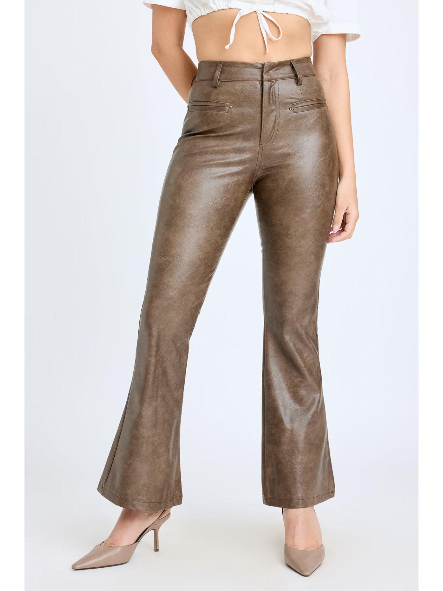 sand bootcut wide trouser