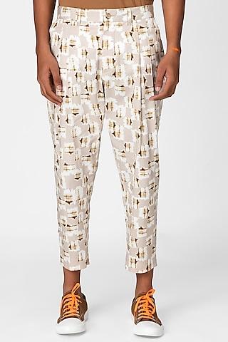 sand checkered trousers