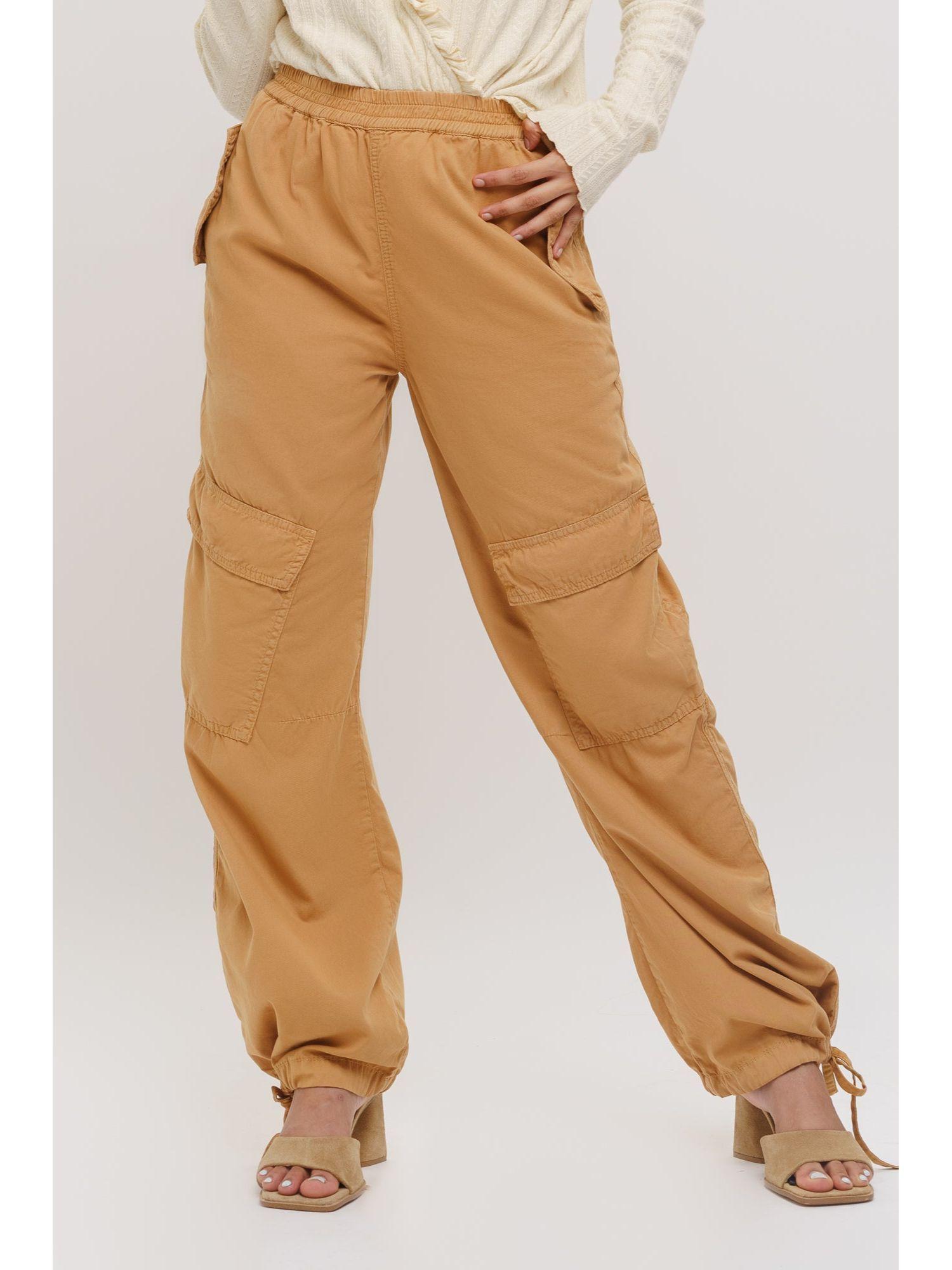 sand tapered cargo jeans