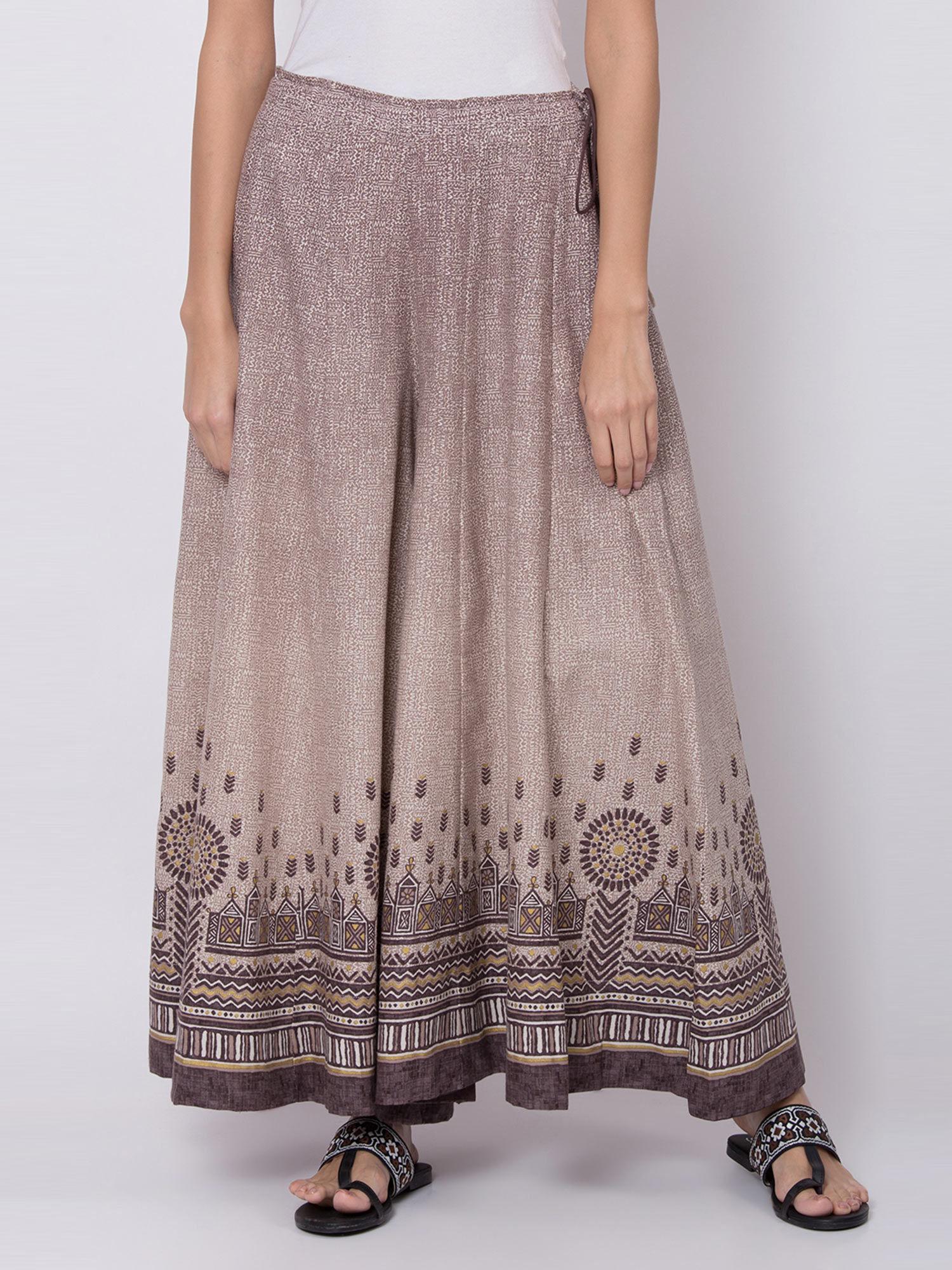 sand taupe printed palazzo