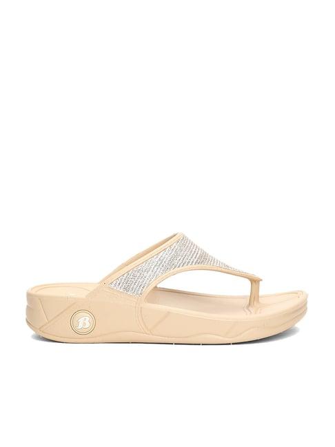 sandak by bata women's silver thong wedges