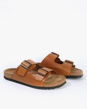 sandals with buckle closure