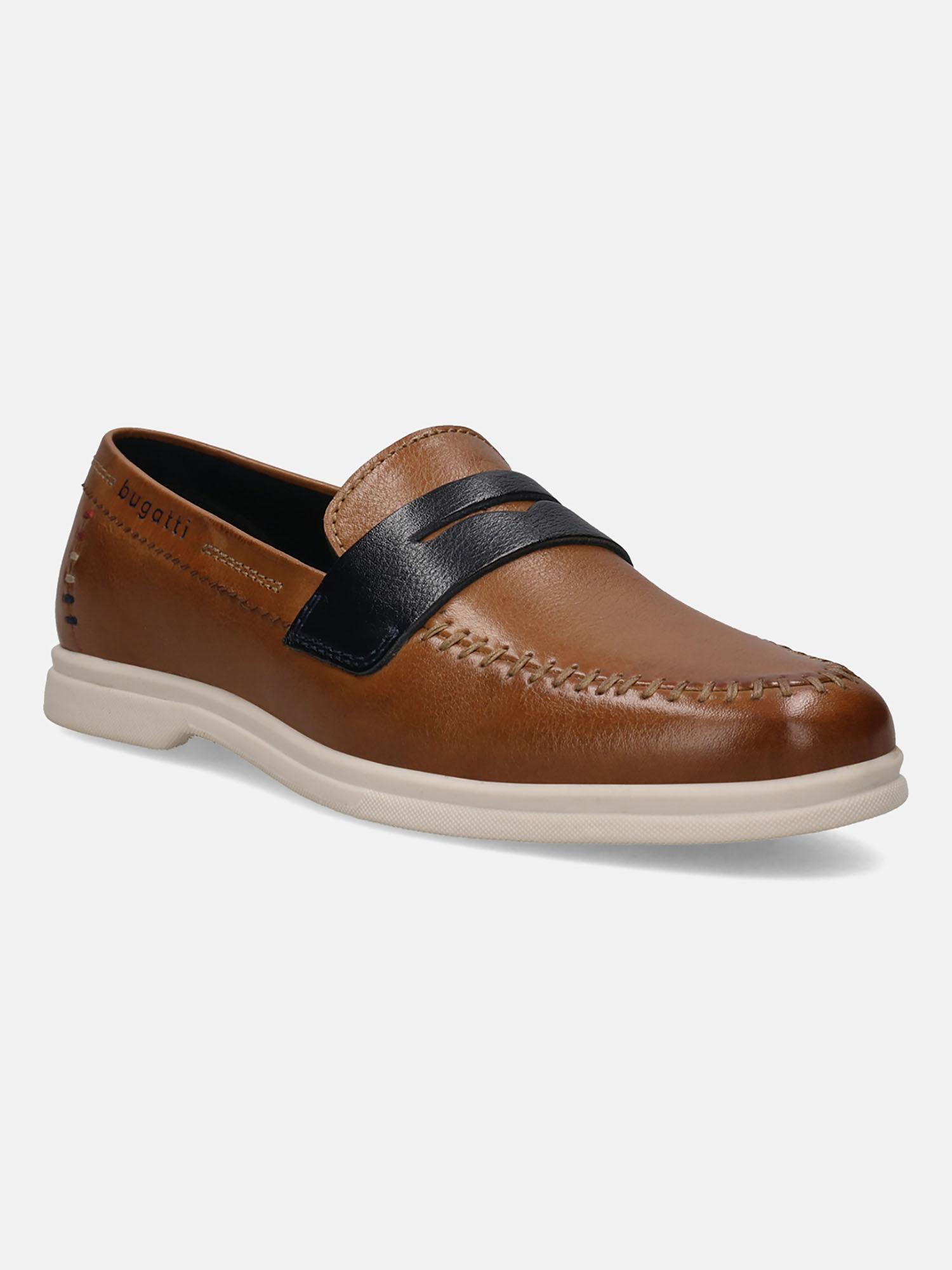 sandiago cognac men leather loafers
