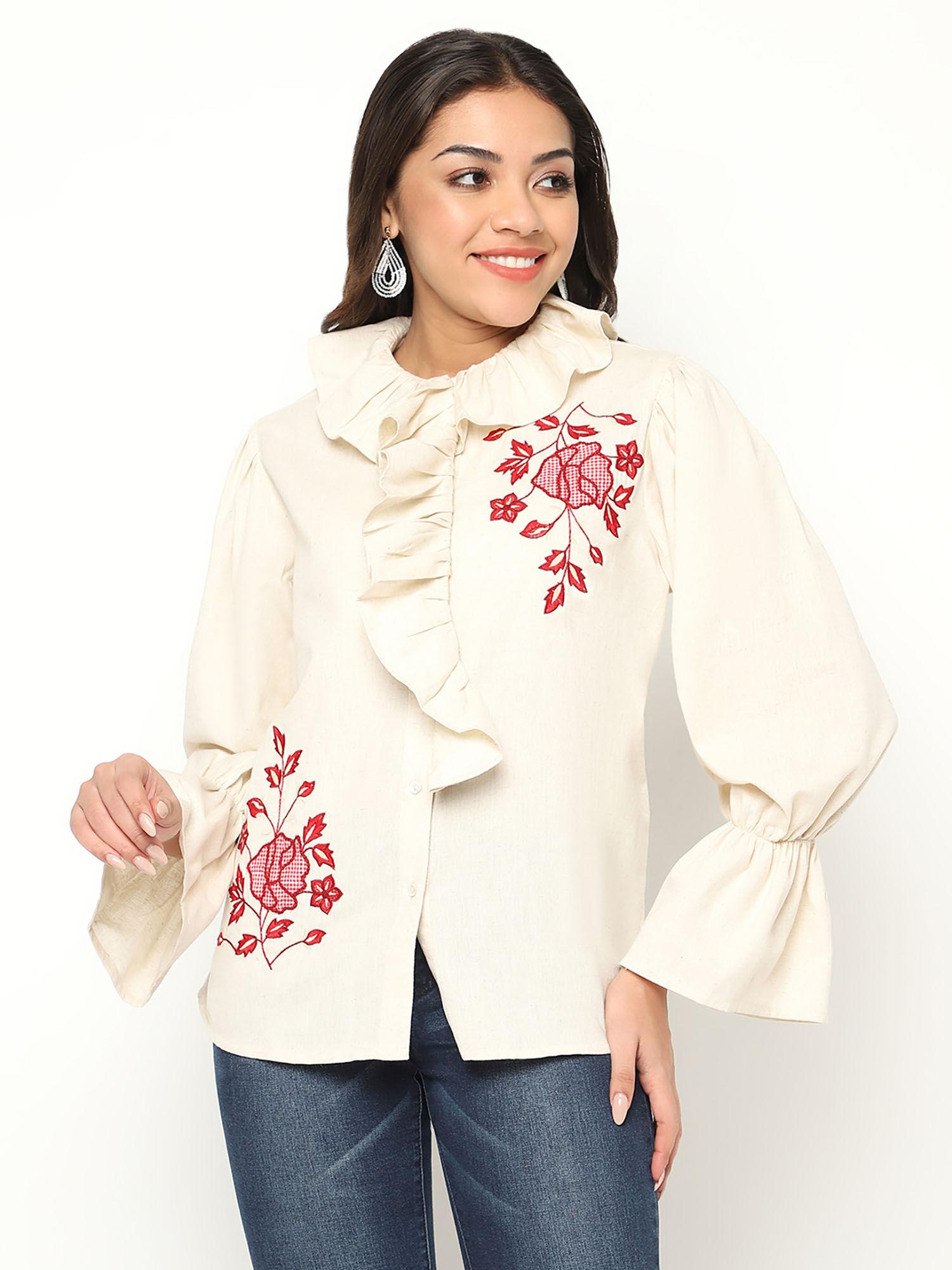 sandstone embroidered shirt