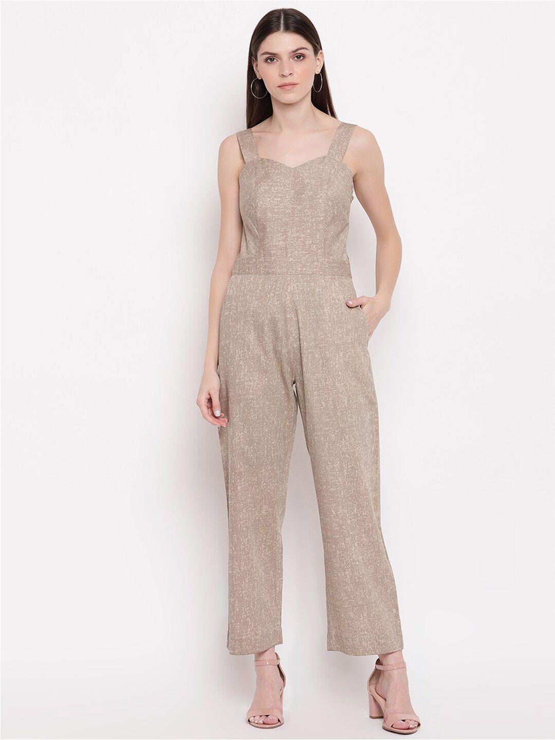sandy and ritz printed cotton basic jumpsuit