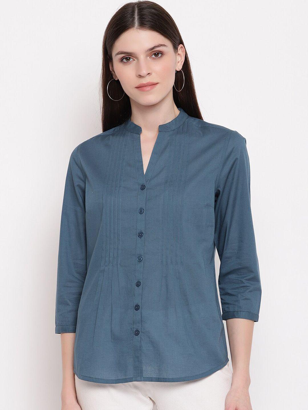 sandy and ritz women blue casual shirt