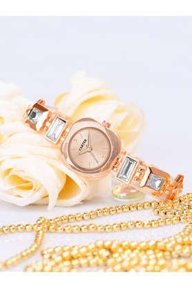 sandy d carter-132-rg 24 mm rose gold dial metal analogue wrist watch for women