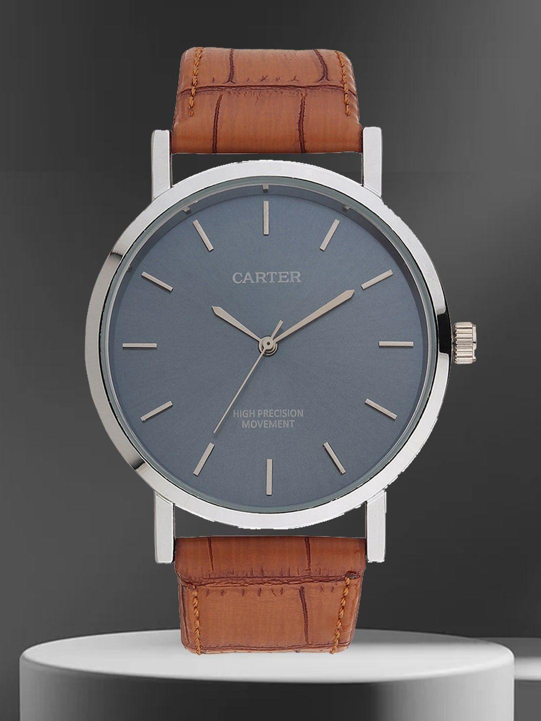 sandy d carter men leather straps analogue watch sandy d carter-116g-tn
