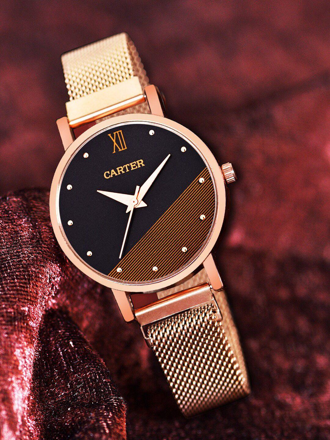 sandy d carter women analogue quartz battery powered watch sandy d carter-75-rg-bk