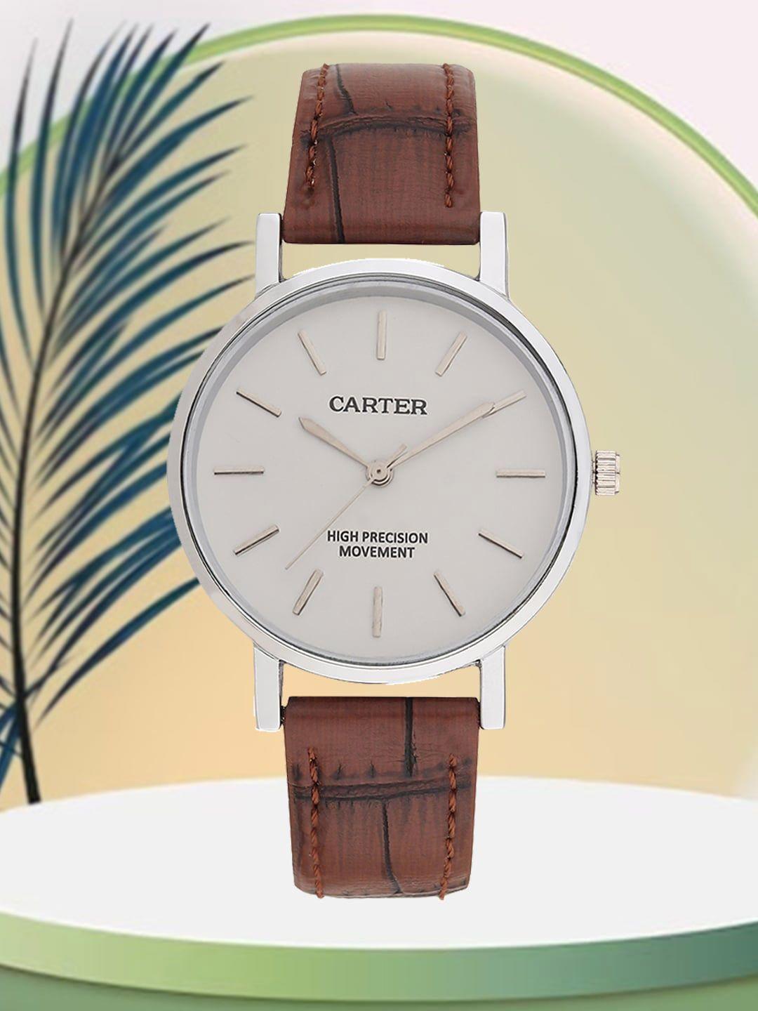 sandy d carter women leather straps analogue watch sandy d carter-115l-br