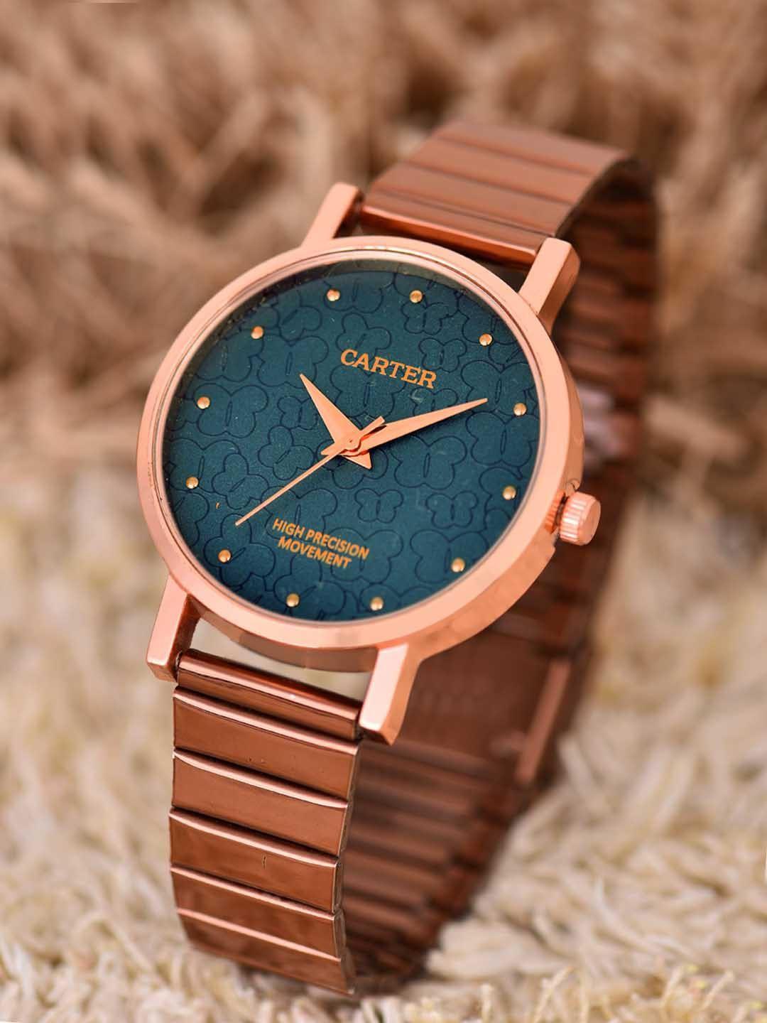 sandy d carter women patterned dial analogue watch sandy d carter-85-rg-bl