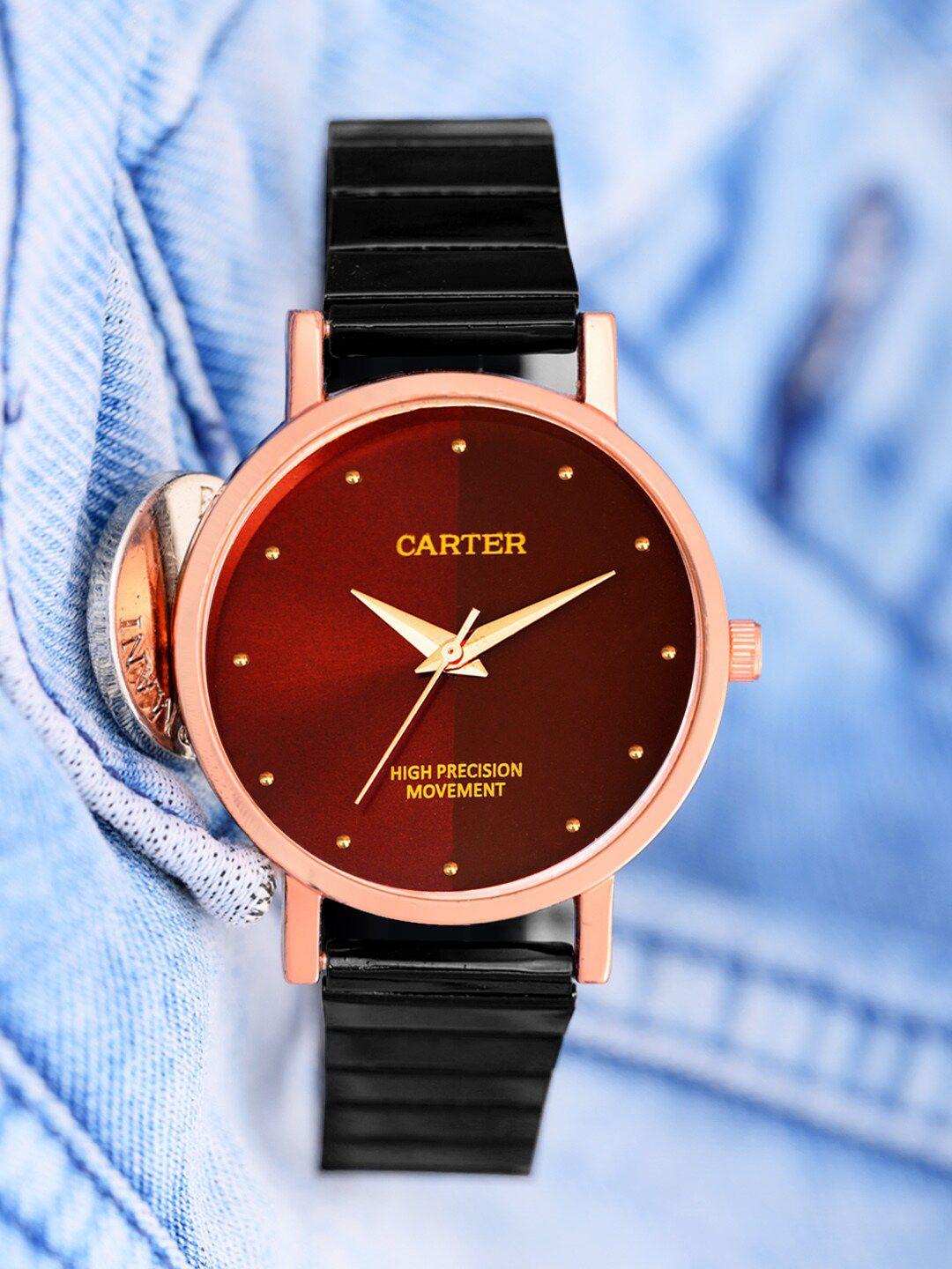 sandy d carter women water resistant analogue watch -sandy d carter-54-rg-rd