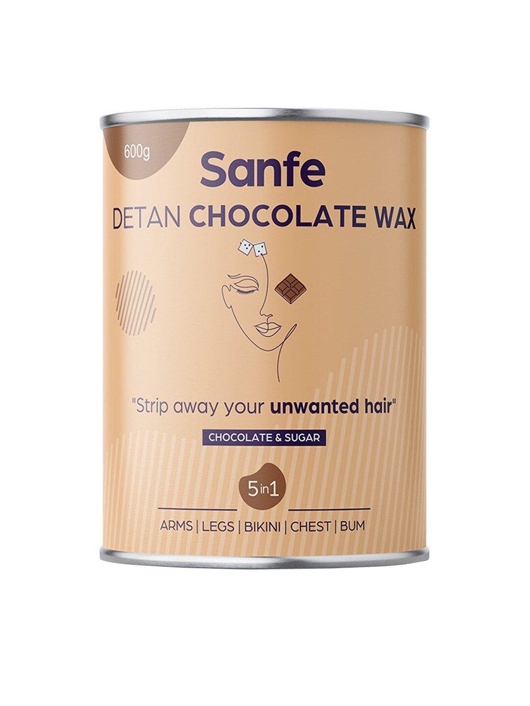 sanfe detan chocolate wax for smooth hair removal - 600gm