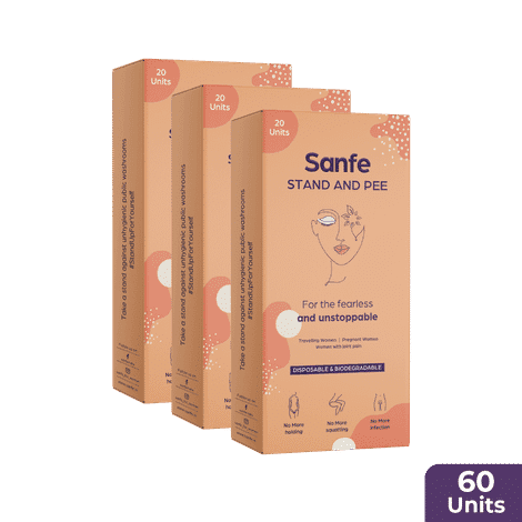 sanfe stand and pee disposable female urination device for women - 60 funnels | portable, leak-proof stand and pee funnels for women and girls