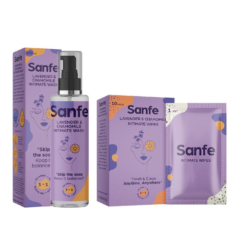 sanfe 3 in 1 lavender intimate wash and intimate wipes