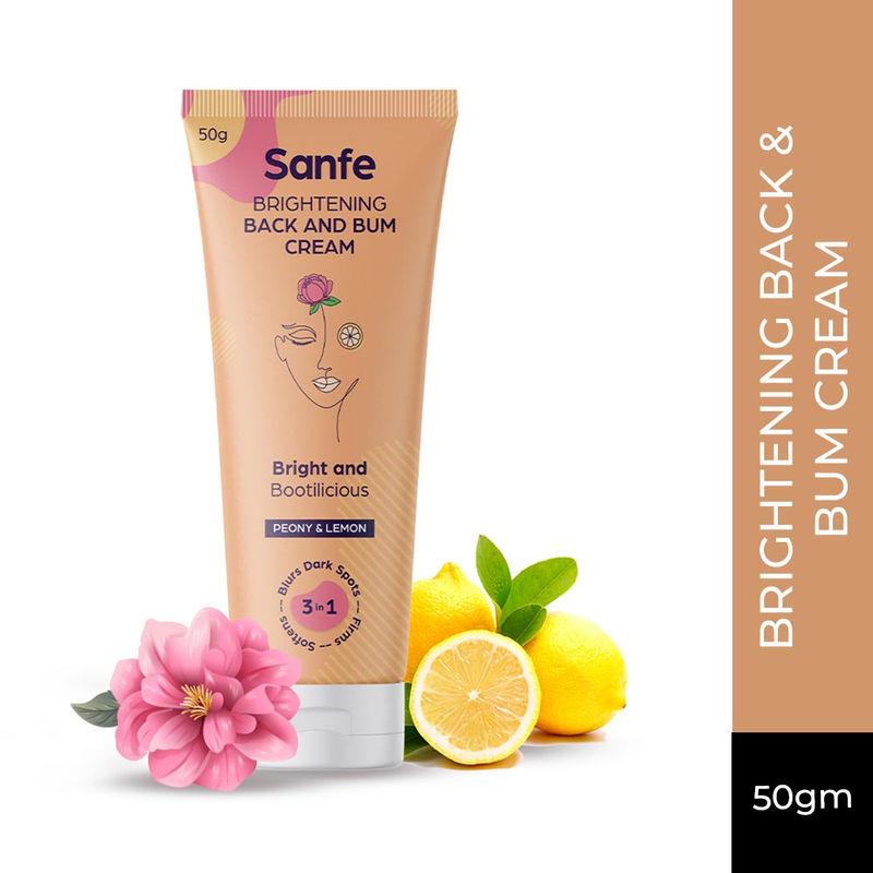 sanfe brightening back and bum cream with peony & lemon