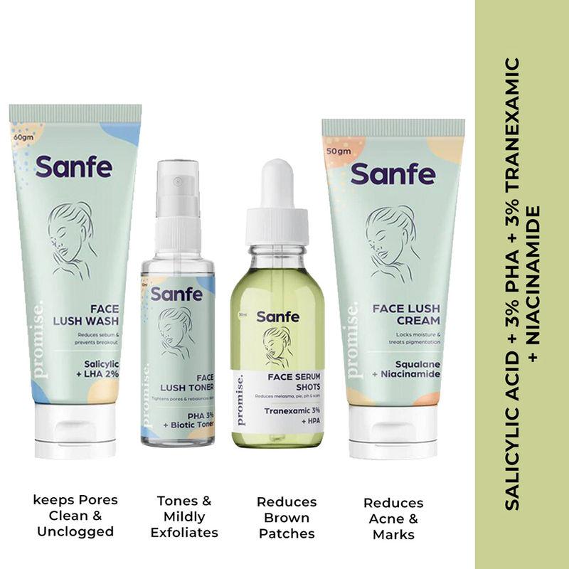sanfe brighter & younger skin kit - face wash, toner, serum & cream