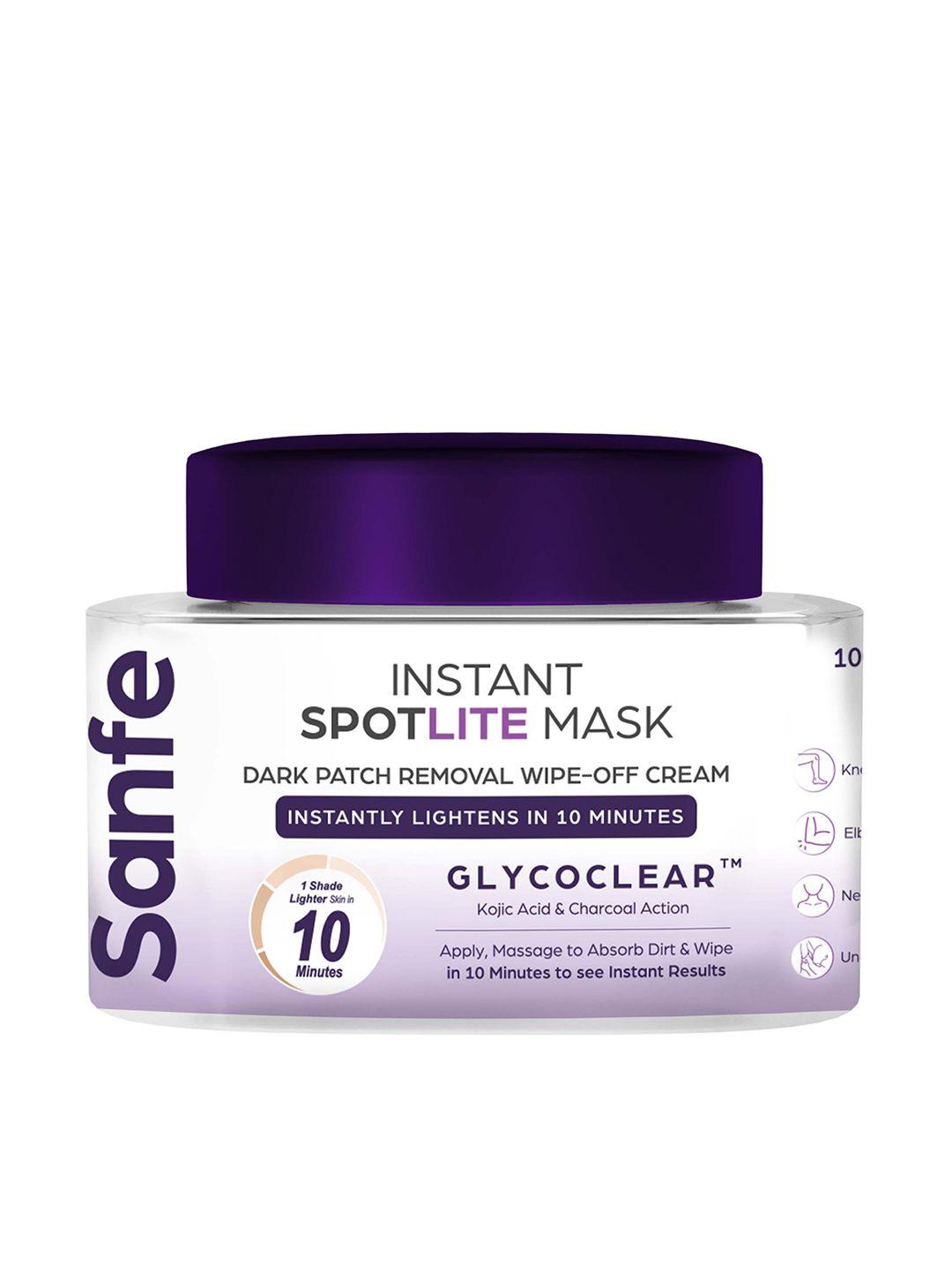 sanfe instant spotlite mask dark patch removal wipe off cream with kojic acid - 100g