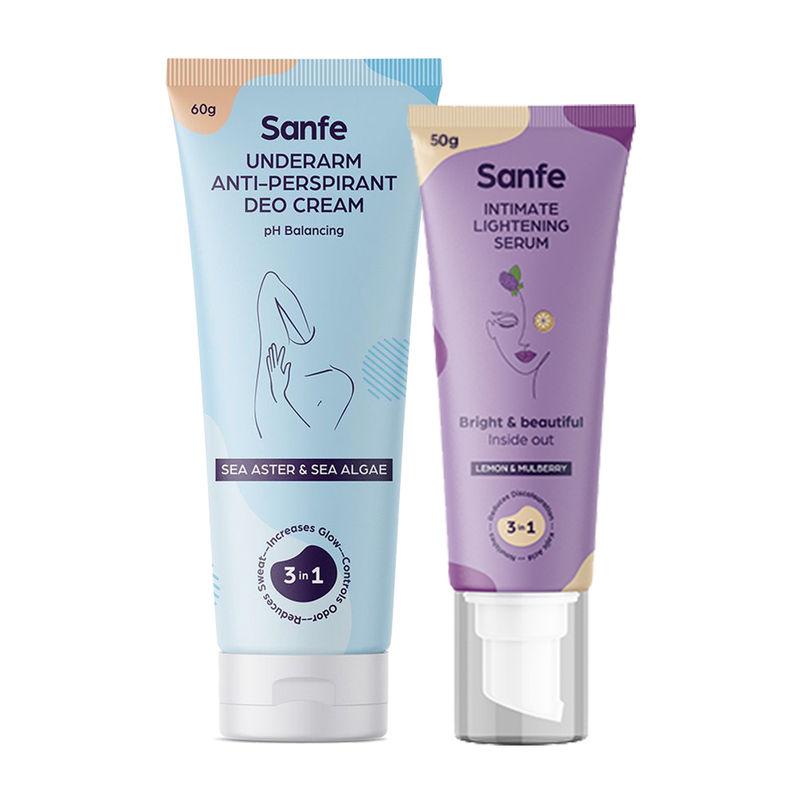 sanfe intimate lightening serum with antiperspirant underarm deo cream