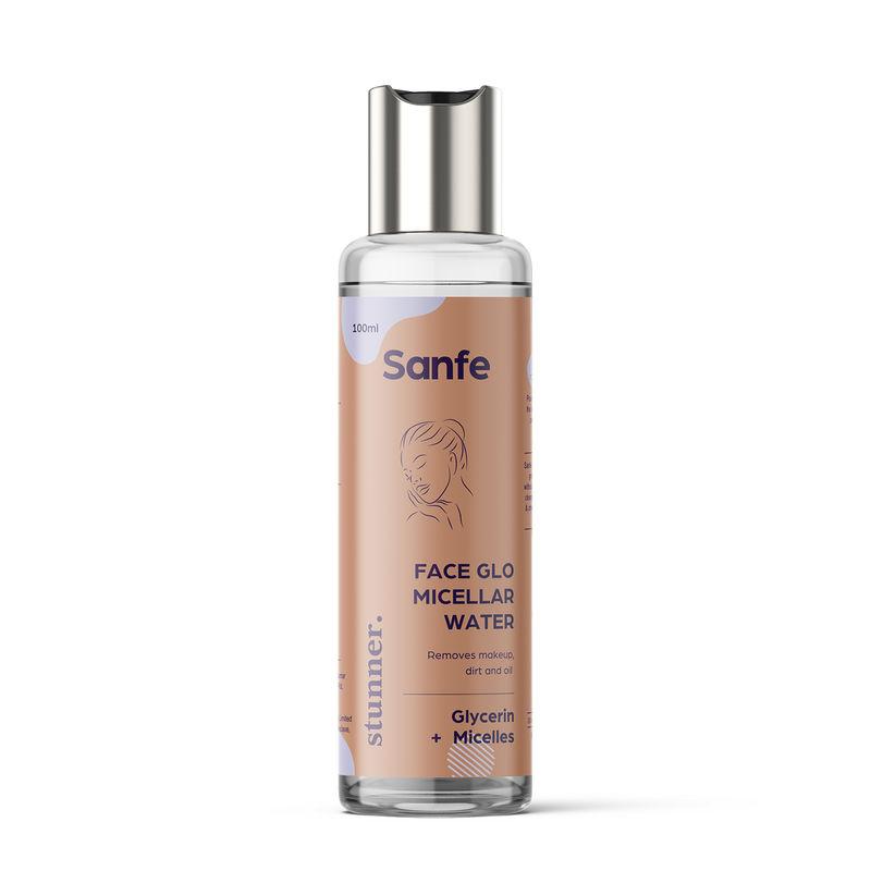 sanfe promise face glo micellar water removes makeup & cleanses skin for all skin types