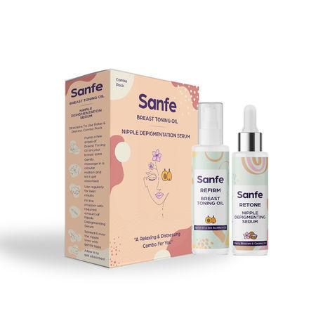 sanfe relaxing & distressing combo (breast toning oil+nipple depigmenting serum)