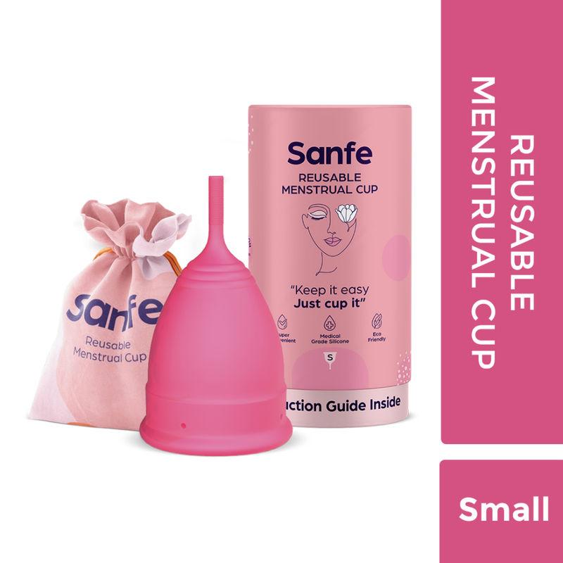 sanfe small reusable menstrual cup for women - 1 pc