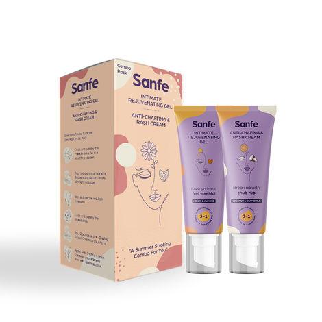 sanfe summer strolling combo (intimate rejuvenating gel, 50g +anti-chafing and rash cream, 50g)