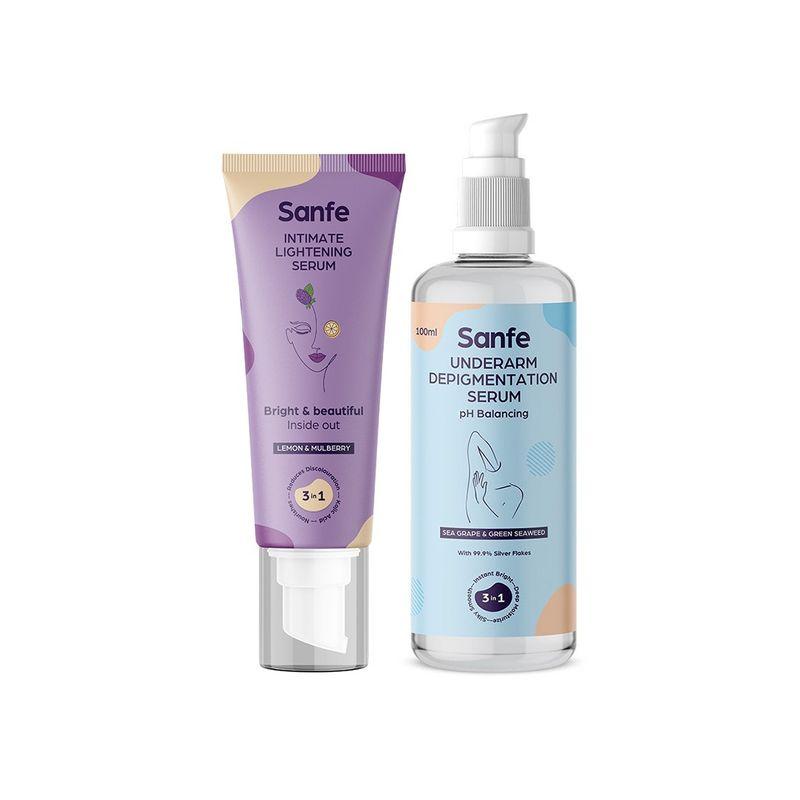 sanfe underarm depigmenting serum with intimate lightening serum