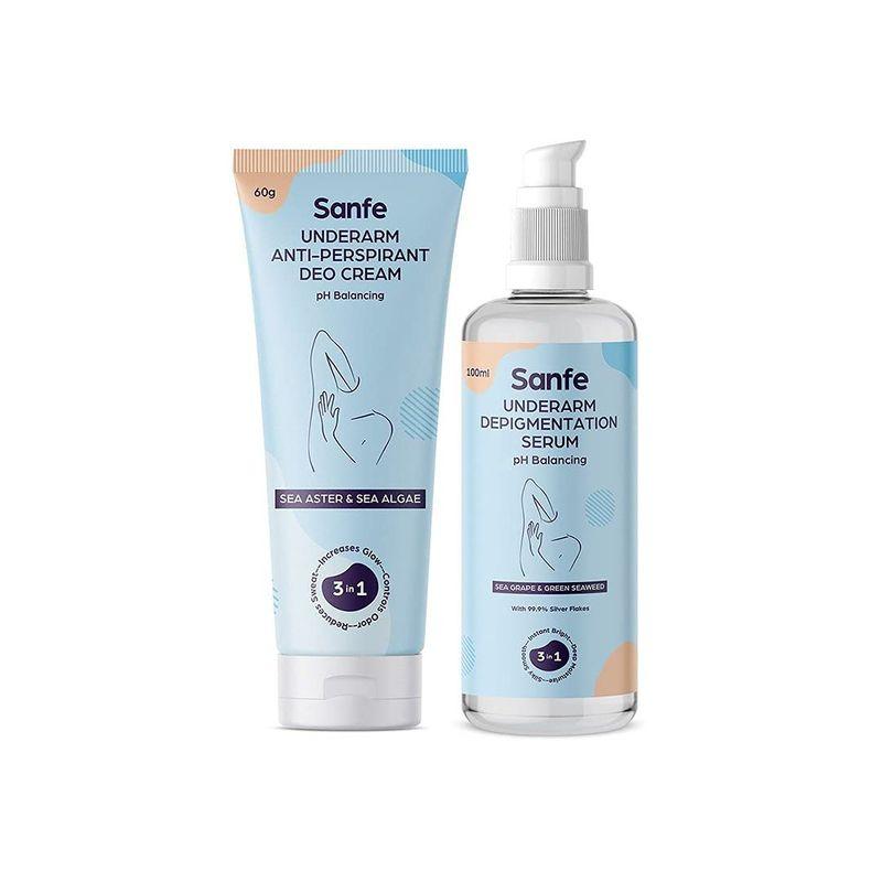 sanfe underarm lightening serum with underarm anti-persipirant deo cream