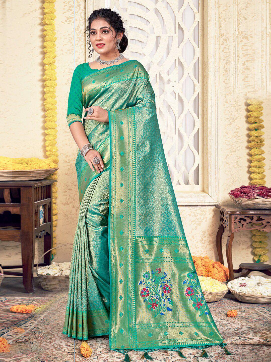 sangam prints ethnic motif woven design zari pure silk kanjeevaram saree