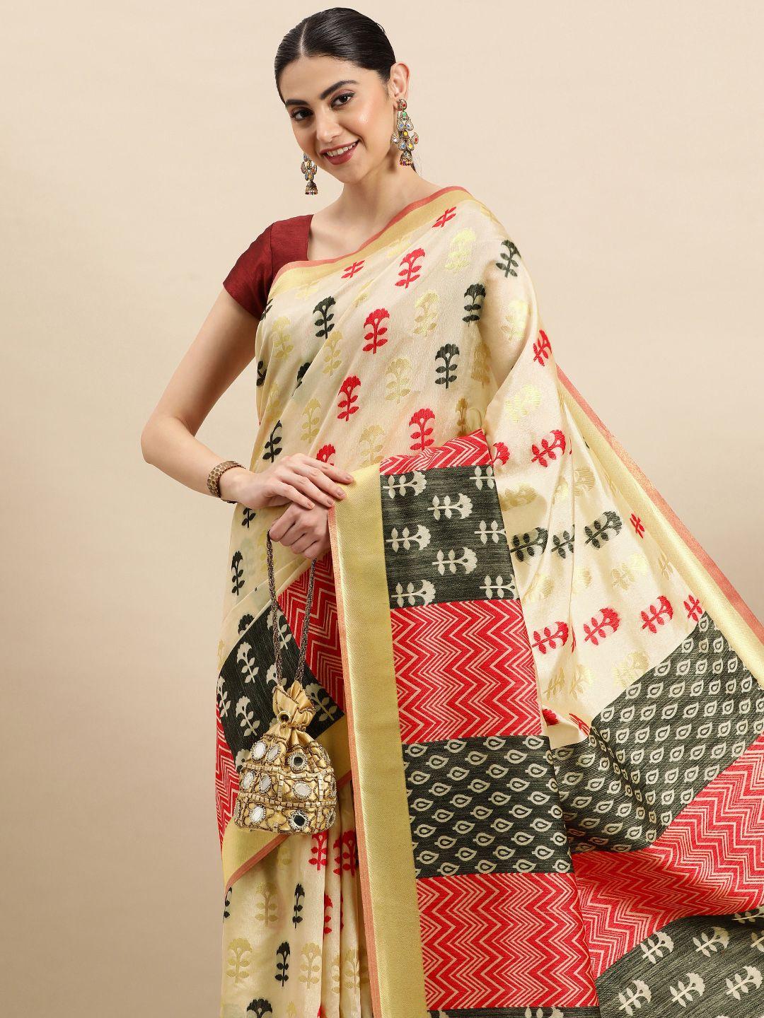 sangam prints ethnic motifs pure silk jacquard banarasi saree