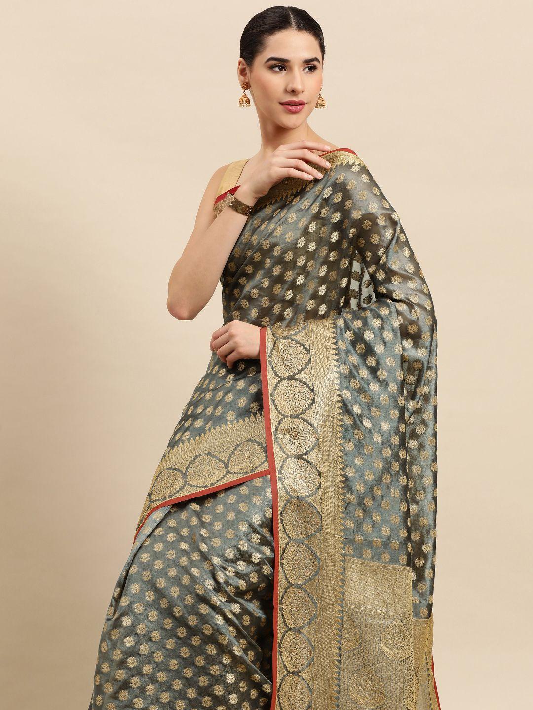 sangam prints ethnic motifs woven design organza saree