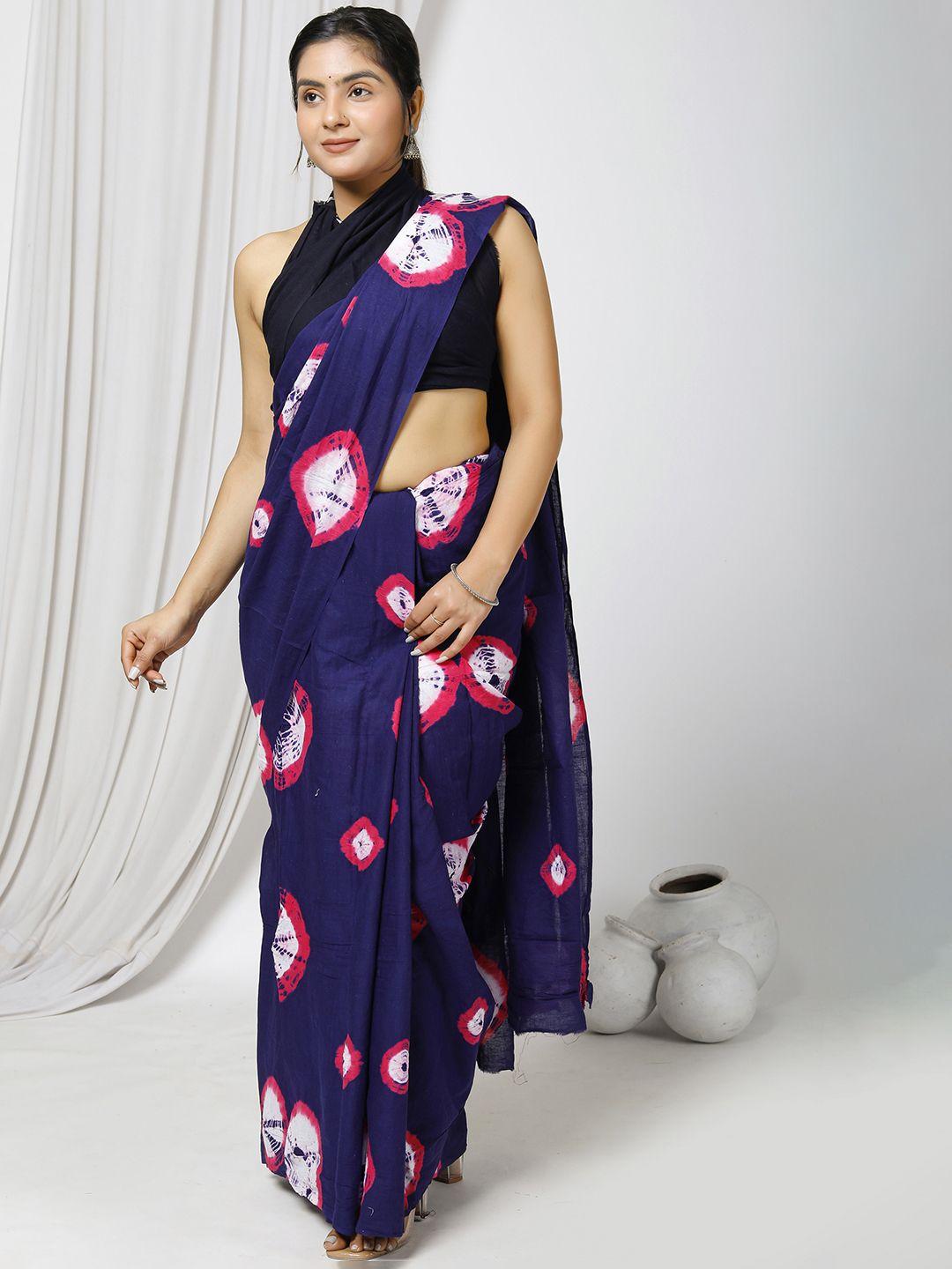 sanganeri print bandhani pure cotton handloom bandhani saree