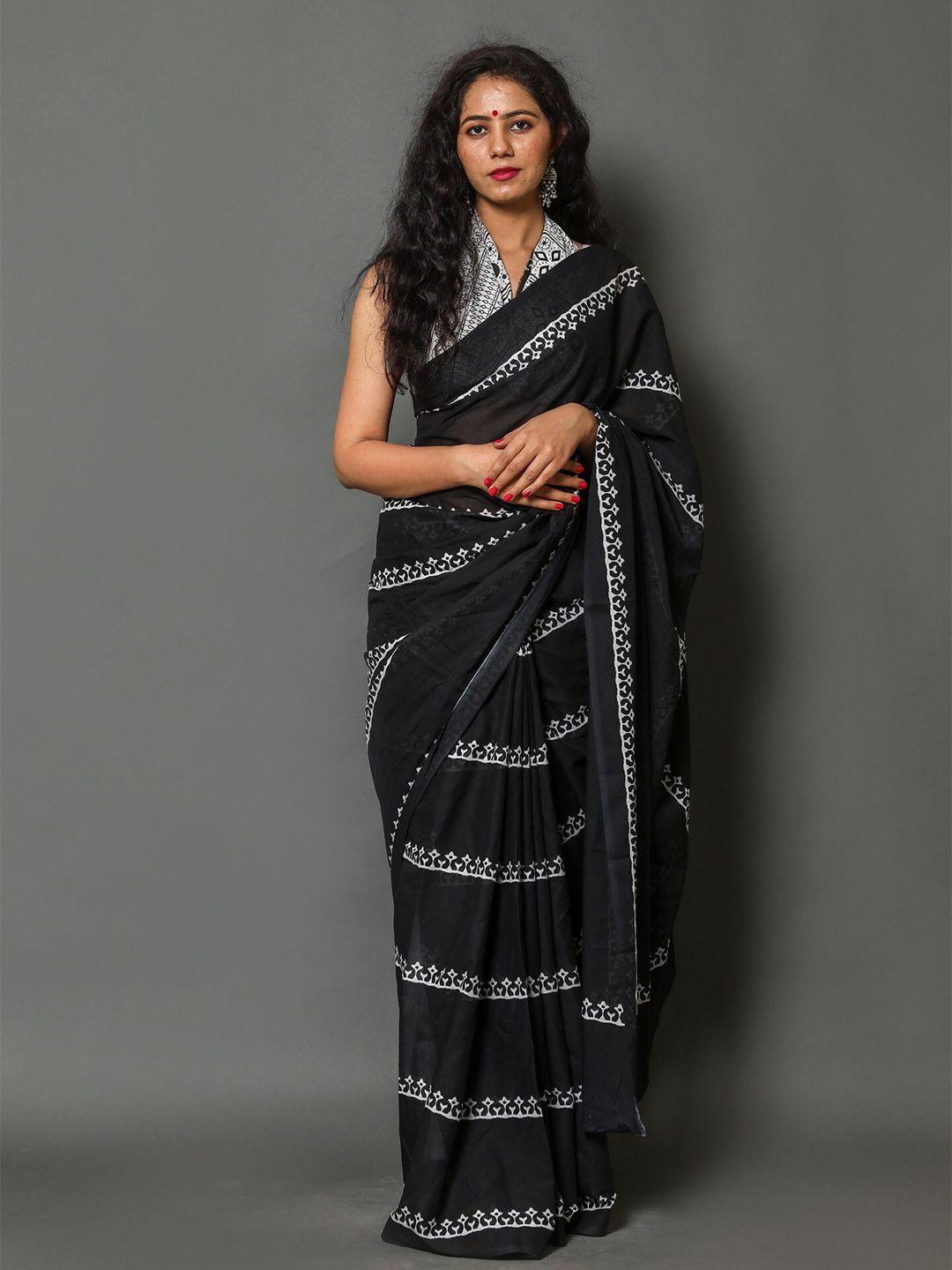 sanganeri print ethnic motifs pure cotton bagru saree