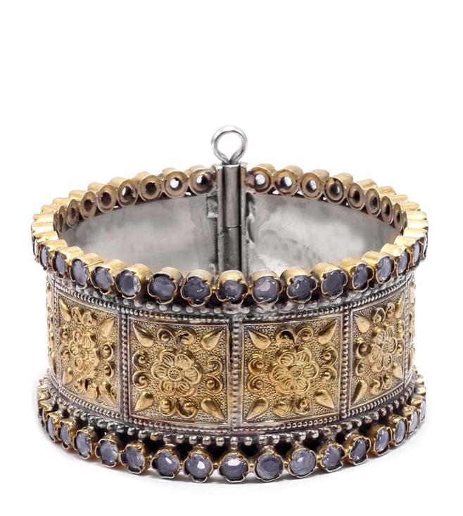 sangeeta boochra charbagh silver fareena floral bracelet