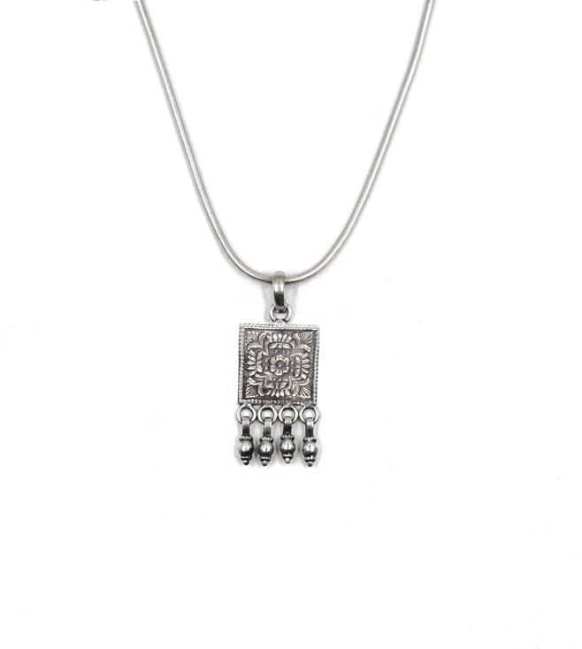 sangeeta boochra sangeeta boochra's distinctive touch: silver oxidized pendant with chain