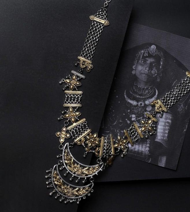 sangeeta boochra silver handcrafted dual tone necklace