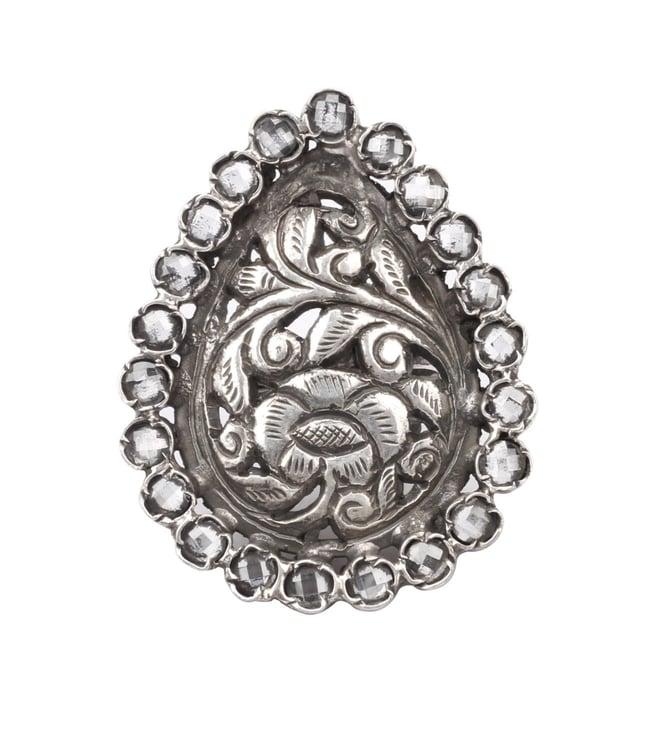sangeeta boochra silver inaya engraving ring