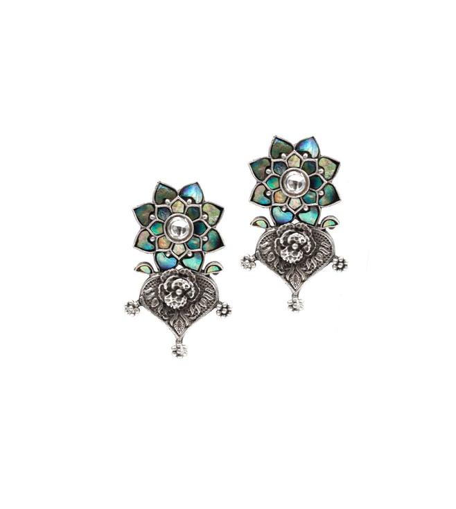 sangeeta boochra silver mop studded earrings