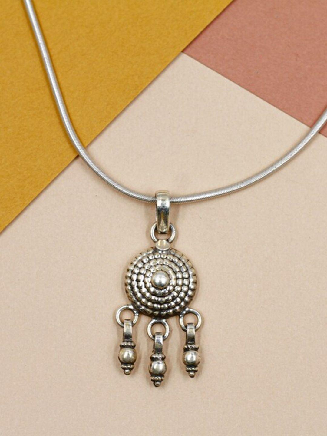 sangeeta boochra silver oxidized pendant with chain