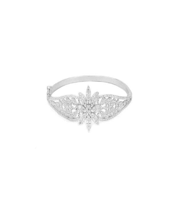 sangeeta boochra silver rubina floral openable bracelet
